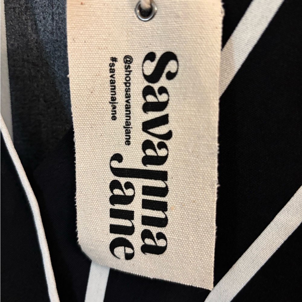 Savanna Jane Black and White Striped Blouse - Picture 4 of 6